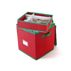 Bo&icirc;te de rangement pour d&eacute;corations de No&euml;l &agrave; 64 compartiments avec couvercle, mod&egrave;le &agrave; 4 niveaux - Neuf