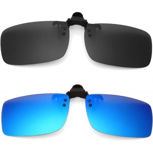 Lunettes De Soleil Polarisées - Solaire Pour Lunettes De Vue, Flip Up Lunettes Anti Eblouissement Pour Conduite Peche Et Activité De Plein Air - Neuf