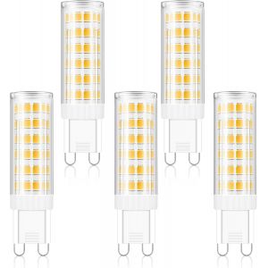 Kal-Ampoule Led G9 7w Blanc Chaud 3000k, 700lm, Ac 220-240v, Led G9 Equivalent 70w Halogène, Ampoules Économie D'énergie, Non-Dimmable, Lot De 5 - Neuf