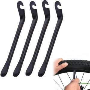 Letnerny-4 Pcs Demonte Pneu Velo, Levier De Pneu Velo En M&eacute;tal Noir, D&eacute;monte Pneu De V&eacute;lo M&eacute;tal, Outil De D&eacute;montage De R&eacute;paration De Pneu De V&eacute;lo, Outil Velo - Neuf