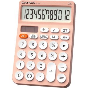 Calculatrice 12 Chiffres, Grand &eacute;cran LCD, 4 Fonctions, Design Arrondi, Gros Boutons, Double Alimentation Solaire/Pile, pour Bureau, Maison, &eacute;cole, SD-1292 - Neuf