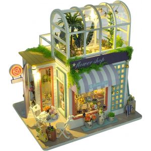 Maison de poup&eacute;e en bois, pi&egrave;ce cr&eacute;ative &agrave; l'&eacute;chelle 1:24, cadeau de Saint-Valentin. D&eacute;coration de bureau. - Neuf