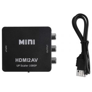 Mini Hdmi Vers 3rca Cvbs Composite Vid&eacute;o Av Convertisseur Adaptateur Tv Ps3 Vhs Vcr Dvd Noir - Neuf