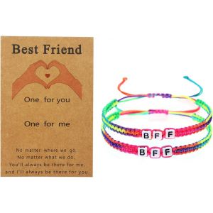 Kal-Lot De 2 Bracelets Pour Meilleur Ami, 2 Bracelets Tiss&eacute;s Color&eacute;s, Cadeau Pour Meilleures Amies, Marchandise Pour Femme Et Fille, Mittelgro&szlig;e, Nylon Nylon R&eacute;sine, Non Pierre Pr&eacute;cieuse - Neuf