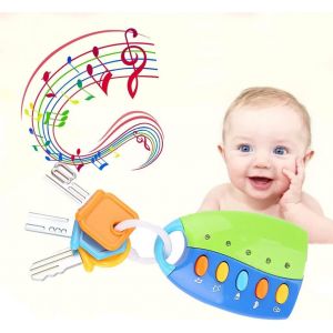 KAJGL-Clé De Voiture Jouet Éducatif Avec Son Et Lumière Pour Bébé Et Enfant (Bleu) - Neuf