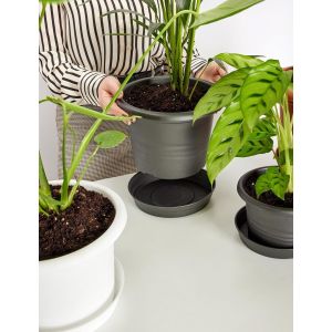 Pot De Fleurs Plastique Pot Rond Pour Fleurs Et Plantes Gd-0022 (Terracotta,&iquest; 23cm H 16,5cm) - Neuf