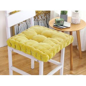 Coussin de si&egrave;ge jaune 40x40cm pour bureau, yoga, m&eacute;ditation et tatami - Neuf