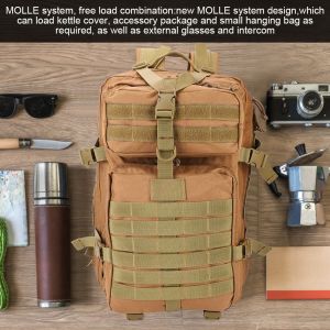 Sac A Dos Militaire Tactique Freeknight 40l900d Pour Sports De Plein Air (Marron) - Neuf