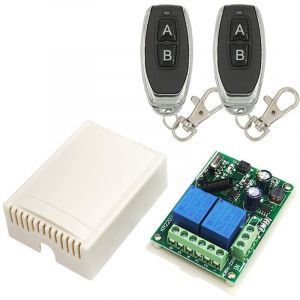 AC 220V 2 Canaux Commutateur sans fil de contrôle à Distance, d'un Récepteur RF Module de Relais 433 mhz avec l'émetteur en marche/Arrêt de Porte deGarage, de la Lumière, de l'Usage à la Maison - Neuf