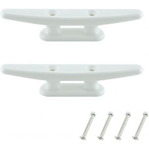2 Pièces Taquet de Corde(Blanc),pour Bateaux Canoë,Taquet D'amarrage de Haute Qualité,Ponton Yacht,Kayak Bateau,Quais Taquet de Bateau en Nylon 100mm - Neuf
