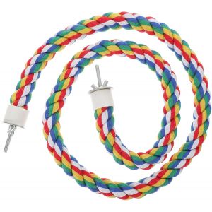 Chenquansarl-Perchoir &Agrave; M&acirc;cher En Corde De Coton Pour Perroquet - Encourage L'exercice Et La Coordination - Couleurs Compatibles Avec Toutes Les Cages - Neuf