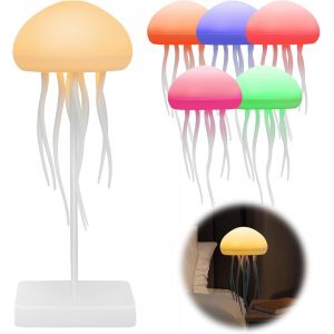 Subzonal-Lampe M&eacute;duse Led Rechargeable, Avec Tentacules Dyques, Lumi&egrave;re &Agrave; Commande Vocale, Pour Chambre, Salon (Mod&egrave;le Suspendu + Socle) - Neuf