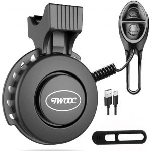 KALANKA-Klaxon V&eacute;lo &Eacute;lectrique, Sonnette &Eacute;lectronique V&eacute;lo 80 100 Db IP65 &Eacute;tanche Usb Rechargeable Mise &Agrave; Niveau Volume R&eacute;glable 4 Modes Anneau D'alarme - Neuf