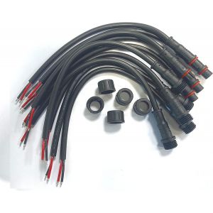 Connecteurs Étanches,Mâle Femelle Connecteur Led Plug,Connecteurs Ip68 Étanches,2 Broches,2 C?urs Avec Câble D'extension 20awg 20cm Pour Bandes Lumineuses Led. (2pin) - Neuf