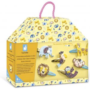 MDY-- Coffret 6 Barrettes à Créer - Animaux Exotiques - Les Ateliers Bijoux - Kit Loisir Créatif Enfant - Apprentissage Motricité Fine et Créativité - Dès 5 Ans - J09178 - Neuf