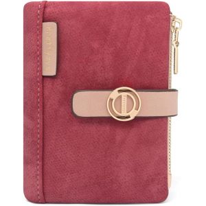 RFCBC-Portefeuille Femme PU Cuir Porte Monnaie Femme Petit Format Courte Porte Feuilles pour Femmes Porte-chéquiers Porte-Cartes 7 Emplacements pour Cartes et Zippé Pochette à Monnaie (Vin Rouge) - Neuf