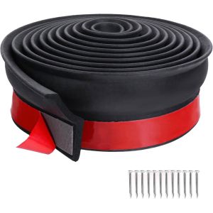 MEVRONISSHOP-Joint de porte de garage universel, joint de porte de garage, joint de bas de porte de garage en caoutchouc polyvalent avec clous (3,05M) - Neuf