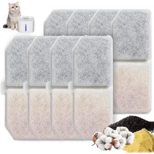 Chenquansarl-Lot De 8 Filtres De Rechange Pour Fontaine &Agrave; Eau Pour Chat Et Chien Avec Filtre &Agrave; Charbon Actif Et R&eacute;sine &Eacute;changeuse D'ions - Neuf