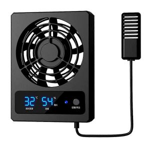 Ventilateur de refroidissement intelligent pour r&eacute;servoir de reptiles avec affichage LED Ventilateur de ventilation &agrave; vent fort Ventilateur de refroidissement &agrave; faible bruit (degr&eacute;s Celsius)-xdd - Neuf