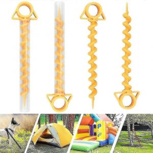 Bjxy 4 Pcs Piquets De Tente En Plastique Sardine Orange Piquet De Tente Avec 4 Pcs Tuyau En Plastique Tente Toile Piquet Longueur 30cm Anti-Corrosion Pour Auvents De Pelouse B&acirc;ches De Plage - Neuf