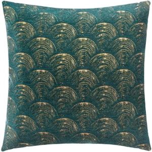 Housse De Coussin Motif &Eacute;ventail Dor&eacute; - Neuf