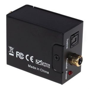 Convertisseur Toslink Audio Num&eacute;rique SPDIF Optique/Coaxial vers RCA Noir - Neuf