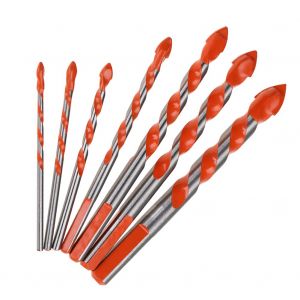 Lot de 7 forets multifonctions en alliage a poignee triangulaire pour perceuse electrique manuelle de 3 a 12 mm - Neuf