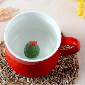 Tasse De Noël Café Lait Petit Déjeuner Mug Bonhomme De Neige Père Noël Dessin Animé Céramique Tasse 3d Animal Noël - Neuf