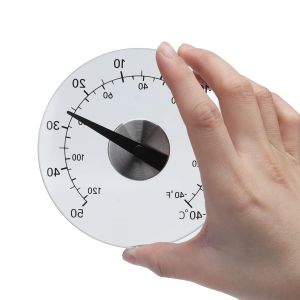 ChenQuanSarl-Thermomètre Extérieur, 4,3 Pouces Thermomètre, Thermomètre De Fenêtre Extérieur, Thermomètre De Maison Étanche, Adhésif Sur Fenêtre Thermomètre Avec Cadran Transparent Rond, -40 À 50 Deg - Neuf