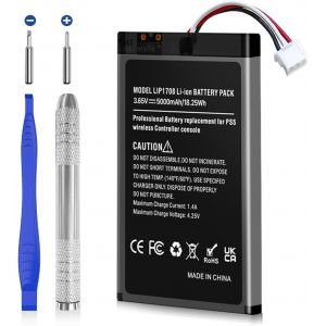 Batterie Pour Ps5, 5000mah Batterie Améliorée Lip1708 De Remplacement Pour Ps5 Dualsense Cfi-Zct1w Manette Sans Fil (Non Compatible Avec La Dualsense Edge) - Neuf