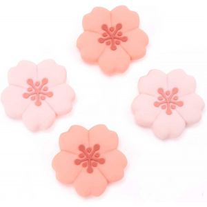 Lot de 4 capuchons de poign&eacute;e de pouce Joycon en silicone Motif fleur Kawaii Compatible avec Nintendo Switch/OLED/Switch Lite (Sakura) - Neuf