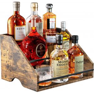 Étagère Bouteilles Liqueur,Étagère Bar Bouteilles Liqueur,Étagère Bouteilles Liqueur 3 Niveaux,Armoire Vin Bouteilles Liqueur,Armoire Bar 12 Bouteilles,Mini Bar Rétro Liqueur,Bois - Neuf