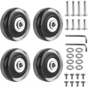 4 Pi&egrave;ces Roulette Valise, Roue Valise Universelle, Roulettes Valise, Roues De Rechange, Valise Roues Remplacement, Roulettes De Rechange R&eacute;paration Pour Bagages Valise, 50x 18mm - Neuf