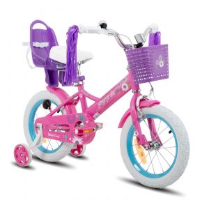V&eacute;lo Enfant 16 Pouces Fille Gar&ccedil;on Joystar Si&egrave;ge Poup&eacute;e Streamers Drapeau Plaque Num&eacute;ro Little Daisy, Fuchsia - Neuf