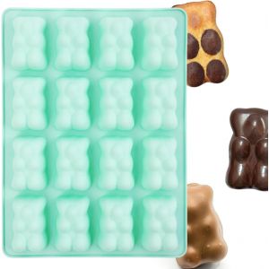 Ershi-- Moule En Silicone Pour Patisserie 16 Oursons En Guimauve, Chocolat, Gateaux Ou Cake. Recettes Offertes ! Qualité Professio[492] - Neuf
