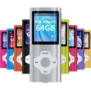 Digital, Compact et Portable Lecteur MP3/MP4 (Max Support 64 Go Carte Memory) avec Photo Viewer, E-Book Reader et Radio FM Enregistreur Vocal et vid&eacute;o vid&eacute;o en Argent - Neuf