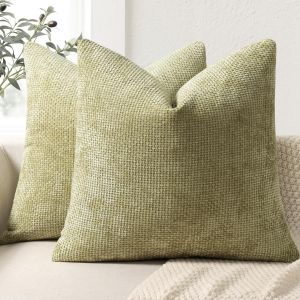 CAUC-Lot de 2 Housse Coussin de canap&eacute; 40x40 en Chenille Housse de Coussin Douces Cecoration de Maison Coussin Canape D&eacute;coratives de Luxe pour Canap&eacute;,lit et Salon - Neuf
