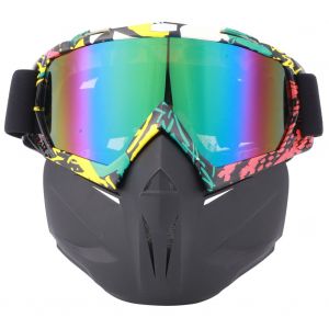 Protection Faciale Pour Moto, Sports De Plein Air, Cyclisme, Lunettes Coupe-Vent, Casque, Lunettes De Ski, Jaune Et Rouge - Neuf