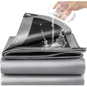 Checarzhn--No1-Bâche Imperméable Et Résistante En Polyéthylène Pour Extérieur, Épaisseur De 180 G/M², Résistante Au Gel Et Aux Uv, Pour Jardin, Tonnelle, Camping, Meubles, Abri De Jardin, 2 X 3 M - Neuf