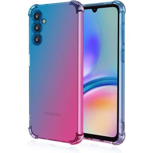 Sansh-Coque Pour Samsung Galaxy S24 (6.2"" Inches), Étui De Téléphone Portable En Silicone Tpu Souple Avec Dégradé De Couleur Transparent - Bleu Rose - Neuf