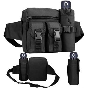Sac tactique à la taille avec pochette de bouteille d¿eau, sac à dos imperméable à l¿eau utilitaire militaire - Neuf