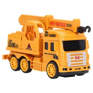 Vehicule De Construction Pour Enfants, Jouet De Simulation Coulissante En Forme Reelle, Jouet D'ingenierie En Plastique Inertiel, Voiture Pour Cadeau D'anniversaire, Camion-Grue - Neuf
