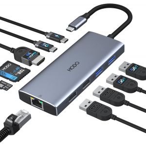 Hub Usb C Ethernet Pour Macbook Air, Adaptateur Mac Book 10 En 1 Avec Hdmi 4K 60 Hz, Ethernet, 100 W Pd, Fente Pour Carte Sd Tf, Port De Données 4Usb Et Usbc, Dongle De Type C Pour Ipad, Sur[Z1563] - Neuf