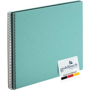 MAA-Album Photo Bella Vista 25507 à Spirale 35 x 30 cm avec 40 Pages Noires, Album Souvenir en Lin, Livre Photo pour Photos et Photos à Coller, Aqua - Neuf