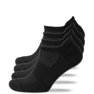 Utigh-Lot De 4 Paires De Chaussettes De Sport Pour Homme Et Femme - Légères Et Rembourrées En Coton Respirant - Coupe Basse - Noir Et Blanc - 4 Tailles - Neuf