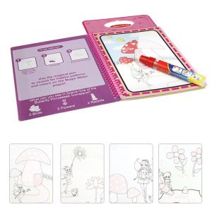 Livre de coloriage magique &agrave; l'eau avec pages r&eacute;utilisables et stylo &agrave; dessin - Motif f&eacute;e des fleurs - Neuf