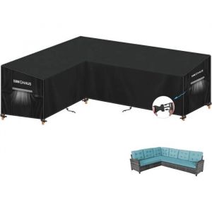 Simphaus Housse Imperm&eacute;able 420d Pour Salon De Jardin En L - Protection Canap&eacute; D'angle Ext&eacute;rieur 210x270x87x80/60cm. - Neuf
