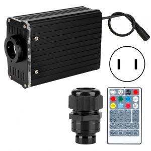 HJLIAN Plafonnier a fibre optique RGBW 19 W avec telecommande, eclairage de plafond pour decoration de bar KTV, 0,75 mm x 2 m, prise US 100-240 V - Neuf