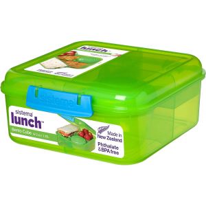 Bento Cube Bo&icirc;te &Agrave; Repas | 1,25 L R&eacute;cipient De Conservation Alimentaire Avec Compartiments Individuels Et Pot &Agrave; Yaourt | Coloris Assortis (Selon Le Lot) | 1 Pi&egrave;ce - Neuf