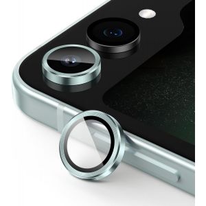 Protecteur D'objectif Pour Samsung Galaxy Z Flip 5 - Anneau Aluminium + Verre Trempé 9h Hd, Anti-Empreintes (1 Pièce, Menthe) - Neuf